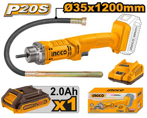 Ingco 20V 2.0Ah 2300rpm Cordless Concrete Vibrator | CCVLI2023011 Ingco